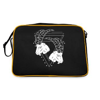 Gothic Steinbock Grunge Aesthetic Okkult Geschenk - Retro Tasche - Schwarz/Gold - Hinten