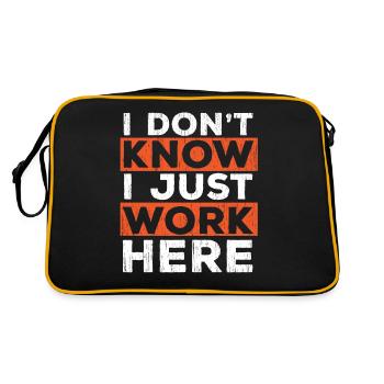 Ich Weiss Es Nicht Ich Arbeite Hier Nur - Retro Tasche - Schwarz/Gold - Hinten