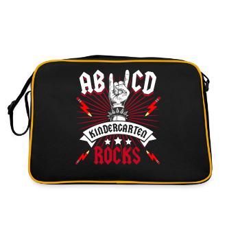 Kindergarten Rocks Rocker Rock Kindergarten Enfant - Sac Retro - noir/or - Dos