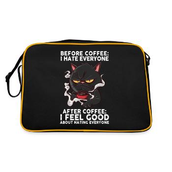 Avant le café, je déteste tout le monde après le café - Sac Retro - noir/or - Dos