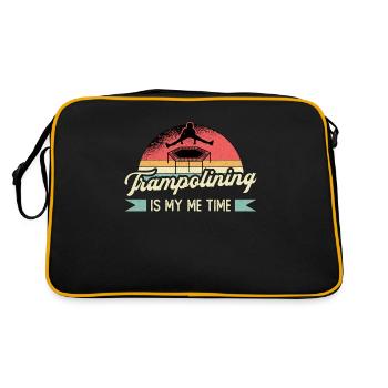 Trampoline Trampolin Trampolinspringer Geschenk - Retro Tasche - Schwarz/Gold - Hinten