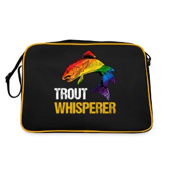 Truite Chuchoteur Truite Pêche Pêcheur Truite - Sac Retro - noir/or - Dos