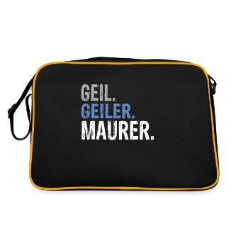 Geil Geiler Maurer - Retro Tasche - Schwarz/Gold - Hinten