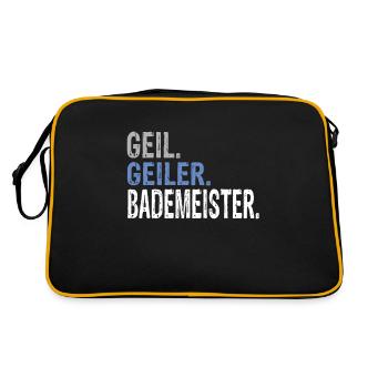 Geil Geiler Bademeister - Retro Tasche - Schwarz/Gold - Hinten