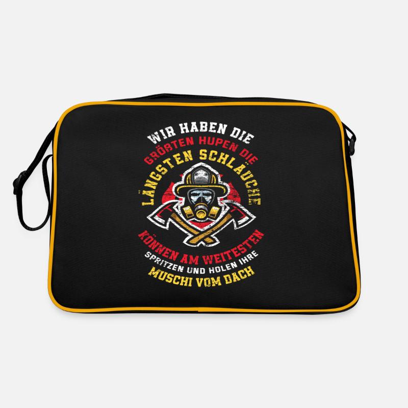 Lustiger Feuerwehr Spruch Retro Tasche