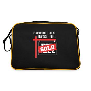 Vermieter Immobilienmakler Agent Makler Geschenk - Retro Tasche - Schwarz/Gold - Hinten