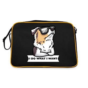 Stubborn Australian Shepherd Dog Aussie - Retro Bag - black/gold - Back
