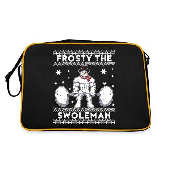 Frosty The Swoleman Snowman Gift - Retro Bag - black/gold - Back