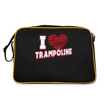 Trampolin I Love Trampoline Trampolinspringer - Retro Tasche - Schwarz/Gold - Hinten