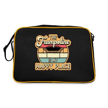 Trampolinspringer Trampoline Trampolin Geschenk - Retro Tasche - Schwarz/Gold - Hinten