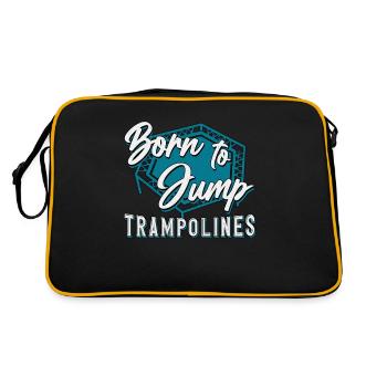 Trampolinspringer Trampolin Trampoline Geschenk - Retro Tasche - Schwarz/Gold - Hinten