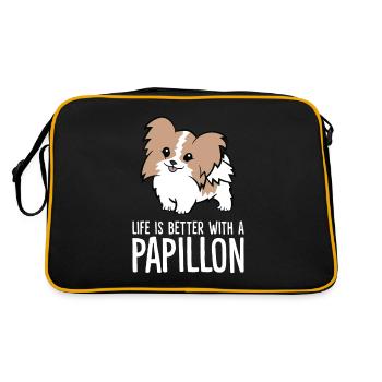 Life Is Better With Papillons - Retro Bag - black/gold - Back