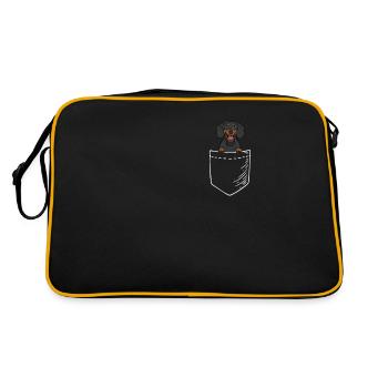 Teckel noir - Sac Retro - noir/or - Dos