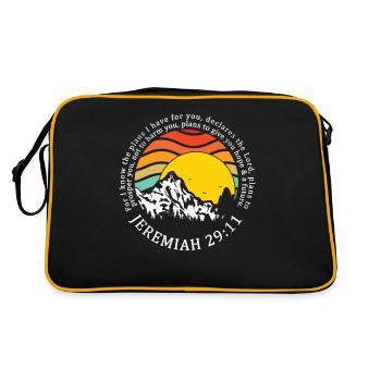 Christliche Geschenk Hoffnung - Retro Tasche - Schwarz/Gold - Hinten