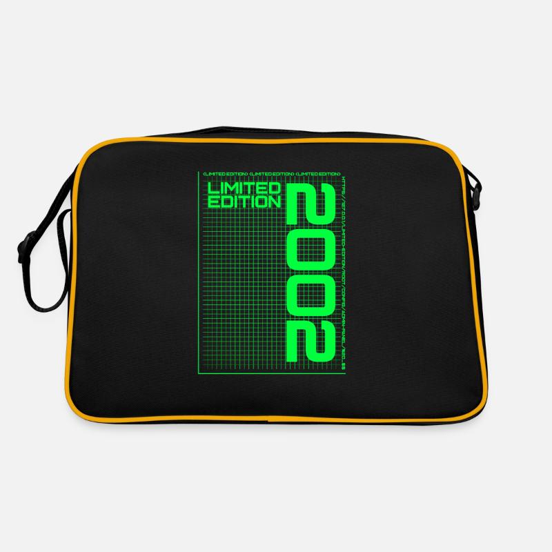 Limited Edition Grid 2002 - Geburtstag - Retro Tasche - Schwarz/Gold