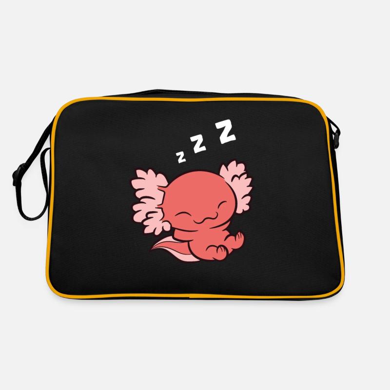 Schlafender Axolotl Liebe Axolotl Retro Tasche