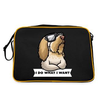 Sturer Spinone Italiano Hund italienischer - Retro Tasche - Schwarz/Gold - Hinten