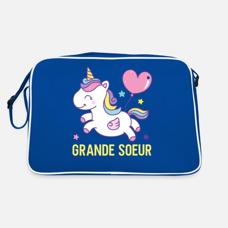 Große Schwester Einhorn Retro Tasche