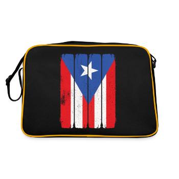 Puerto Rico Fahne Puerto Rico Flagge - Retro Tasche - Schwarz/Gold - Hinten