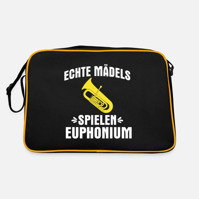 Echte Mädels spielen Euphonium - Retro Tasche - Schwarz/Gold