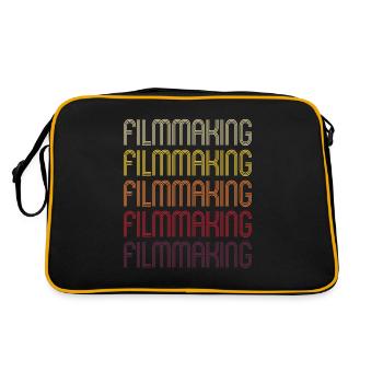 Filmmaker Film Film Flap Saying Retro Gift - Retro Bag - black/gold - Back