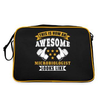 Microbiologist Gift - Retro Bag - black/gold - Back
