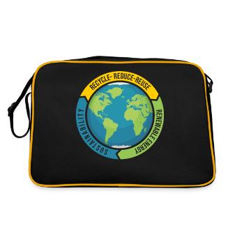 Recycler Réduire les | de réutilisation Viable - Sac Retro - noir/or - Dos