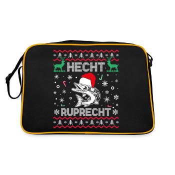 Hecht Ruprecht Lustige Geschenke Weihnachten - Retro Tasche - Schwarz/Gold - Hinten