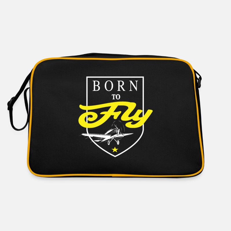 Born to Fly - Retro Tasche - Schwarz/Gold