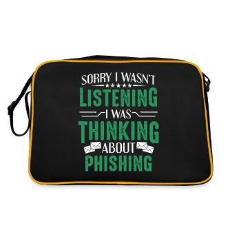 Cybersecurity I Was Thinking About Phishing Hacker - Retro Bag - black/gold - Back