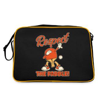 Table Tennis Ping Pong Respect The Paddle - Retro Bag - black/gold - Back