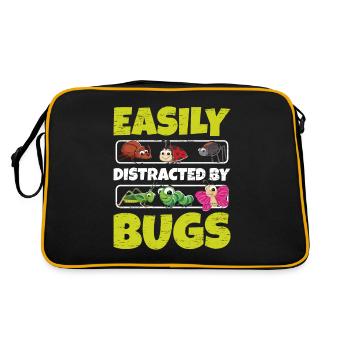 Bug Collecting Easily Distracted By Bugs - Retro Bag - black/gold - Back