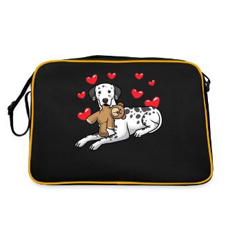 Chien en peluche dalmate et de nombreux cœurs - Sac Retro - noir/or - Dos