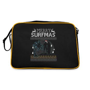 Surf Surfer Ugly Christmas Sweater Cadeau - Sac Retro - noir/or - Dos