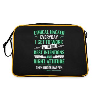 Cyber Ethical Hacker Quotidien Cyber Hacking - Sac Retro - noir/or - Dos