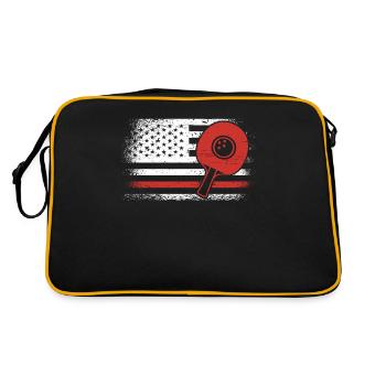 Table Tennis Ping Pong Table Tennis Usa Flag - Retro Bag - black/gold - Back