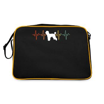 Distressed Poodle Heartbeat - Retro Bag - black/gold - Back