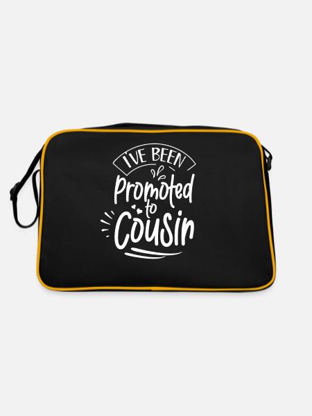 Ich Bin Zum Cousin Befördert Worden Cousine - Retro Tasche - Schwarz/Gold - Hinten
