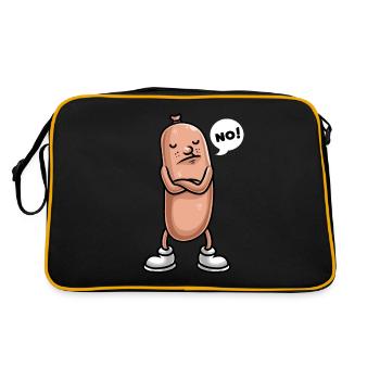 Lustig Wurst Beleidigte Leberwurst - Retro Tasche - Schwarz/Gold - Hinten