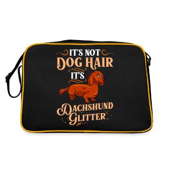 Doxie Dachshund Dackel Teckel Hund Welpen Besitzer - Retro Tasche - Schwarz/Gold - Hinten
