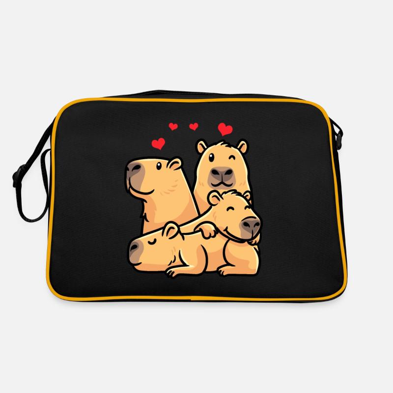 Capybara dans le style kawaii capybara Avec des cœurs Sac Retro