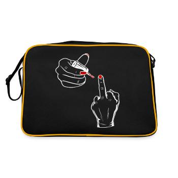 Vernis à ongles sarcasme du majeur féminin - Sac Retro - noir/or - Dos