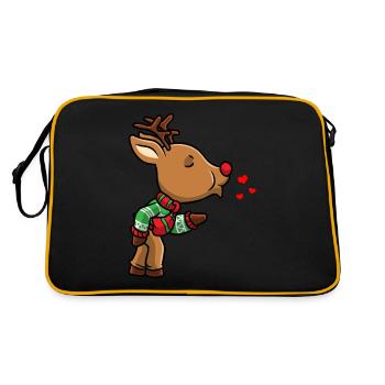 Reindeer Christmas Couple Christmas Time - Retro Bag - black/gold - Back