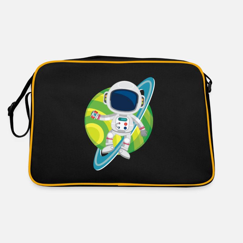 Astronaut - Retro Tasche - Schwarz/Gold