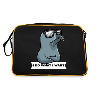 Phoque têtu Phoque de chien Phoque - Sac Retro - noir/or - Dos
