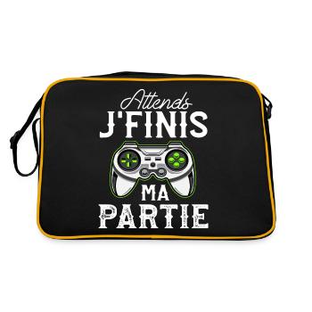 Tee Shirt Homme Humour Geek Ado Cadeau Gamer - Sac Retro - noir/or - Dos