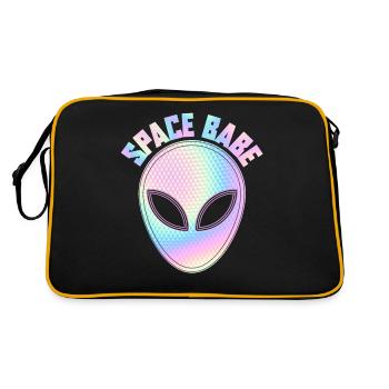 Space babe - Alien - Retro Bag - black/gold - Back