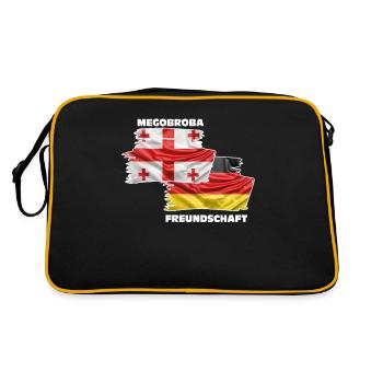 Géorgie Allemagne Drapeau Amitié - Sac Retro - noir/or - Dos