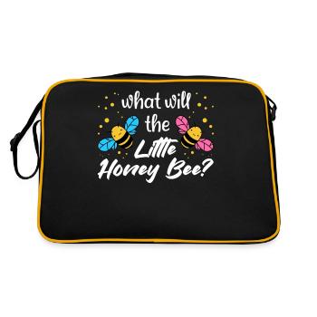 What will Baby Bee Gender Reveal Boy Honey Bee - Retro Tasche - Schwarz/Gold - Hinten