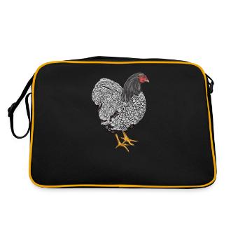 Wyandotten Chicken I Chicken Poultry Motif for - Retro Bag - black/gold - Back